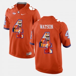 Men's DeShaun Watson Orange Clemson Tigers #4 Pictorial Fashion Jersey 550907-176