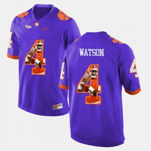 Men's DeShaun Watson Purple Clemson Tigers #4 Pictorial Fashion Jersey 468157-375