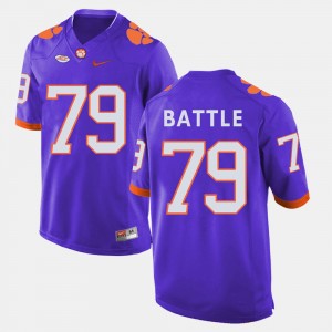 Men's Isaiah Battle Purple Clemson Tigers #79 College Football Jersey 441974-393