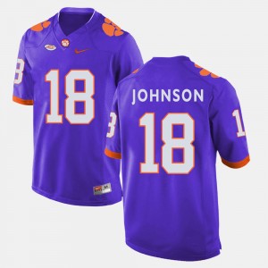 Men's Jadar Johnson Purple Clemson Tigers #18 College Football Jersey 233287-298