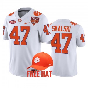 Men's James Skalski White Clemson Tigers #47 2021 Cheez-It Bowl Free Hat College Football Jersey 759171-645
