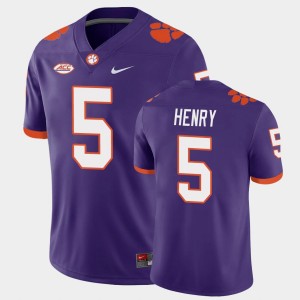 Men's K.J. Henry Purple Clemson Tigers #5 Game Jersey 543898-678