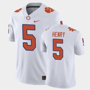 Men's K.J. Henry White Clemson Tigers #5 Game Jersey 263284-820
