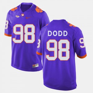 Men's Kevin Dodd Purple Clemson Tigers #98 College Football Jersey 542530-210