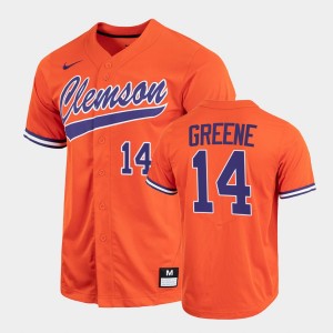 Men's Khalil Greene Orange Clemson Tigers #14 Full-Button College Baseball Jersey 138498-776
