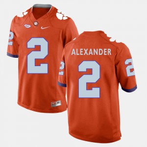 Men's Mackensie Alexander Orange Clemson Tigers #2 College Football Jersey 334692-564
