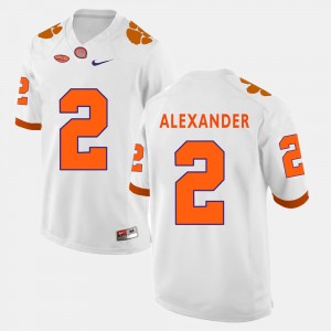 Men's Mackensie Alexander White Clemson Tigers #2 College Football Jersey 943165-458