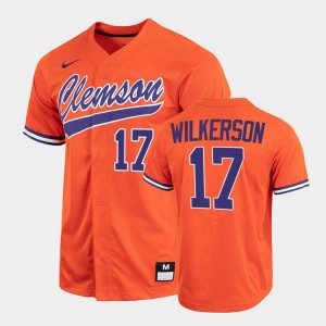 Men's Stevie Wilkerson Orange Clemson Tigers #17 Full-Button College Baseball Jersey 674268-545