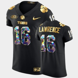Men's Trevor Lawrence Black Clemson Tigers #16 Golden Diamond Edition College Football Jersey 644633-770