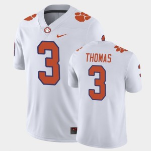 Men's Xavier Thomas White Clemson Tigers #3 Game Jersey 259154-594