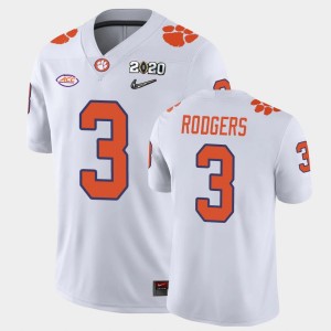 Men's Amari Rodgers White Clemson Tigers #3 2020 Playoff Game College Football Jersey 583138-542