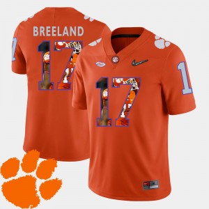 Men's Bashaud Breeland Orange Clemson Tigers #17 Football Pictorial Fashion Jersey 454601-447