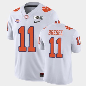 Men's Bryan Bresee White Clemson Tigers #11 2020 Playoff Game College Football Jersey 549169-849