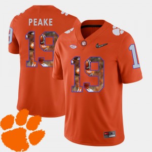 Men's Charone Peake Orange Clemson Tigers #19 Football Pictorial Fashion Jersey 226300-660