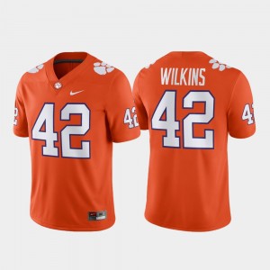 Men's Christian Wilkins Orange Clemson Tigers #42 Football Game Jersey 884907-438