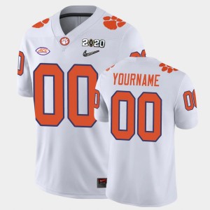 Men's Custom White Clemson Tigers #00 2020 Playoff Game College Football Jersey 364092-847