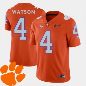 Men's DeShaun Watson Orange Clemson Tigers #4 2018 ACC College Football Jersey 932597-242
