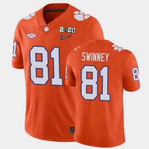 Men's Drew Swinney Orange Clemson Tigers #81 2020 Playoff Game College Football Jersey 278249-899