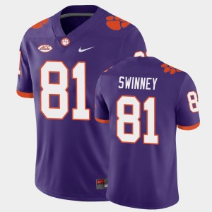Men's Drew Swinney Purple Clemson Tigers #81 Playoff Game College Football Jersey 100952-564