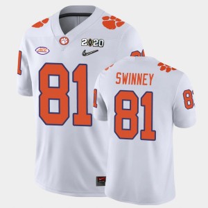 Men's Drew Swinney White Clemson Tigers #81 2020 Playoff Game College Football Jersey 956263-162