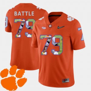 Men's Isaiah Battle Orange Clemson Tigers #79 Football Pictorial Fashion Jersey 536931-327
