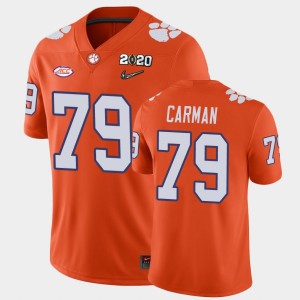 Men's Jackson Carman Orange Clemson Tigers #79 2020 Playoff Game College Football Jersey 497208-649