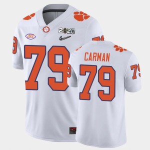 Men's Jackson Carman White Clemson Tigers #79 2020 Playoff Game College Football Jersey 154877-323