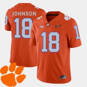 Men's Jadar Johnson Orange Clemson Tigers #18 2018 ACC College Football Jersey 571329-735