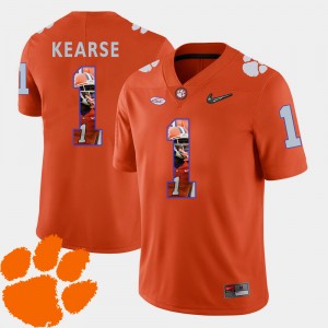 Men's Jayron Kearse Orange Clemson Tigers #1 Football Pictorial Fashion Jersey 352397-662