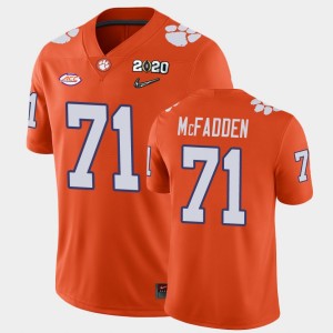 Men's Jordan McFadden Orange Clemson Tigers #71 2020 Playoff Game College Football Jersey 846792-398