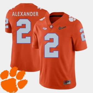 Men's Mackensie Alexander Orange Clemson Tigers #2 2018 ACC College Football Jersey 413501-354