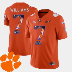 Men's Mike Williams Orange Clemson Tigers #7 Football Pictorial Fashion Jersey 906779-209