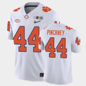 Men's Nyles Pinckney White Clemson Tigers #44 2020 Playoff Game College Football Jersey 305742-614