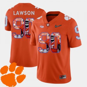 Men's Shaq Lawson Orange Clemson Tigers #90 Football Pictorial Fashion Jersey 673098-917
