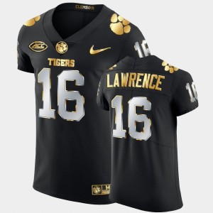 Men's Trevor Lawrence Black Clemson Tigers #16 2020-21 Authentic Golden Edition Jersey 211261-777