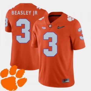 Men's Vic Beasley Jr. Orange Clemson Tigers #3 2018 ACC College Football Jersey 146490-571