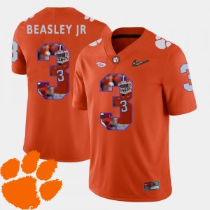 Men's Vic Beasley Jr. Orange Clemson Tigers #3 Football Pictorial Fashion Jersey 596458-654