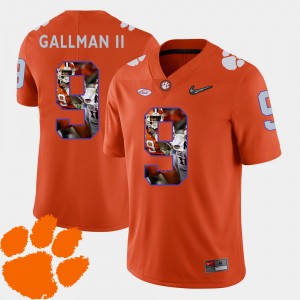 Men's Wayne Gallman II Orange Clemson Tigers #9 Football Pictorial Fashion Jersey 256780-390