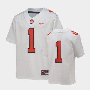 Youth White Clemson Tigers #1 Football Replica Jersey 534469-184