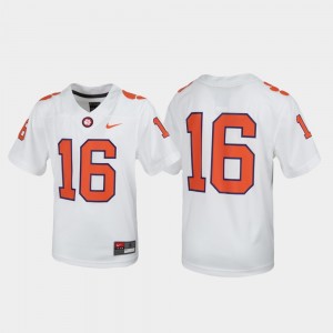 Youth White Clemson Tigers #16 Football Untouchable Jersey 901118-942