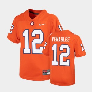 Youth Tyler Venables Orange Clemson Tigers #12 Replica Untouchable Jersey 316626-861